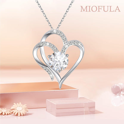 Miofula Engel Geschenke Ewige Rose LED Licht Halskette 1-rot