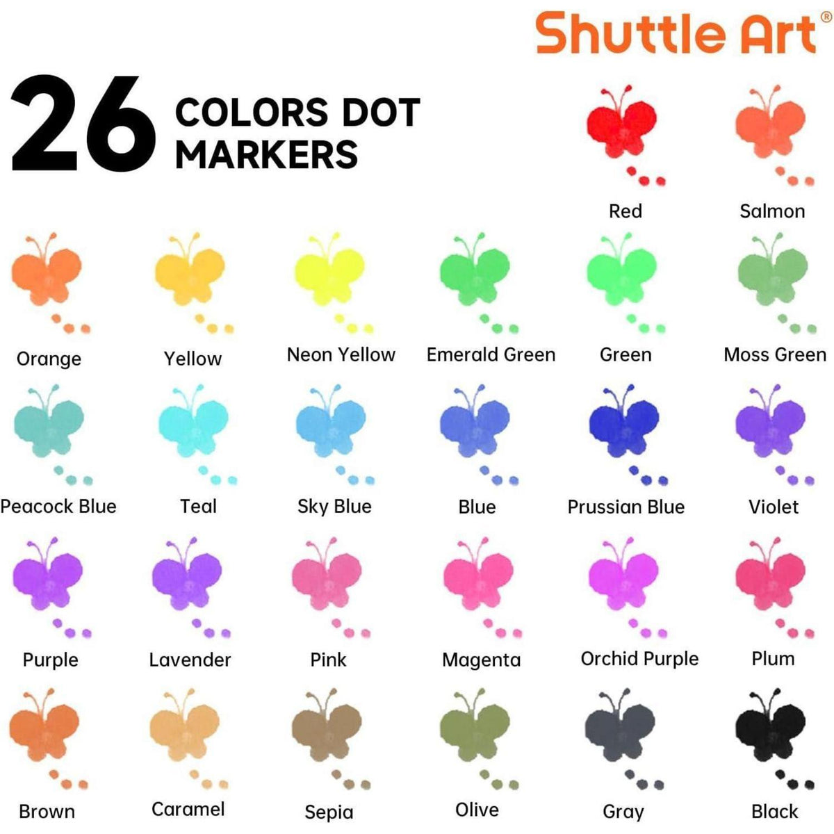 Dot Marker Set für Kinder, 26 Farben, auswaschbar, mit Malvorlagen