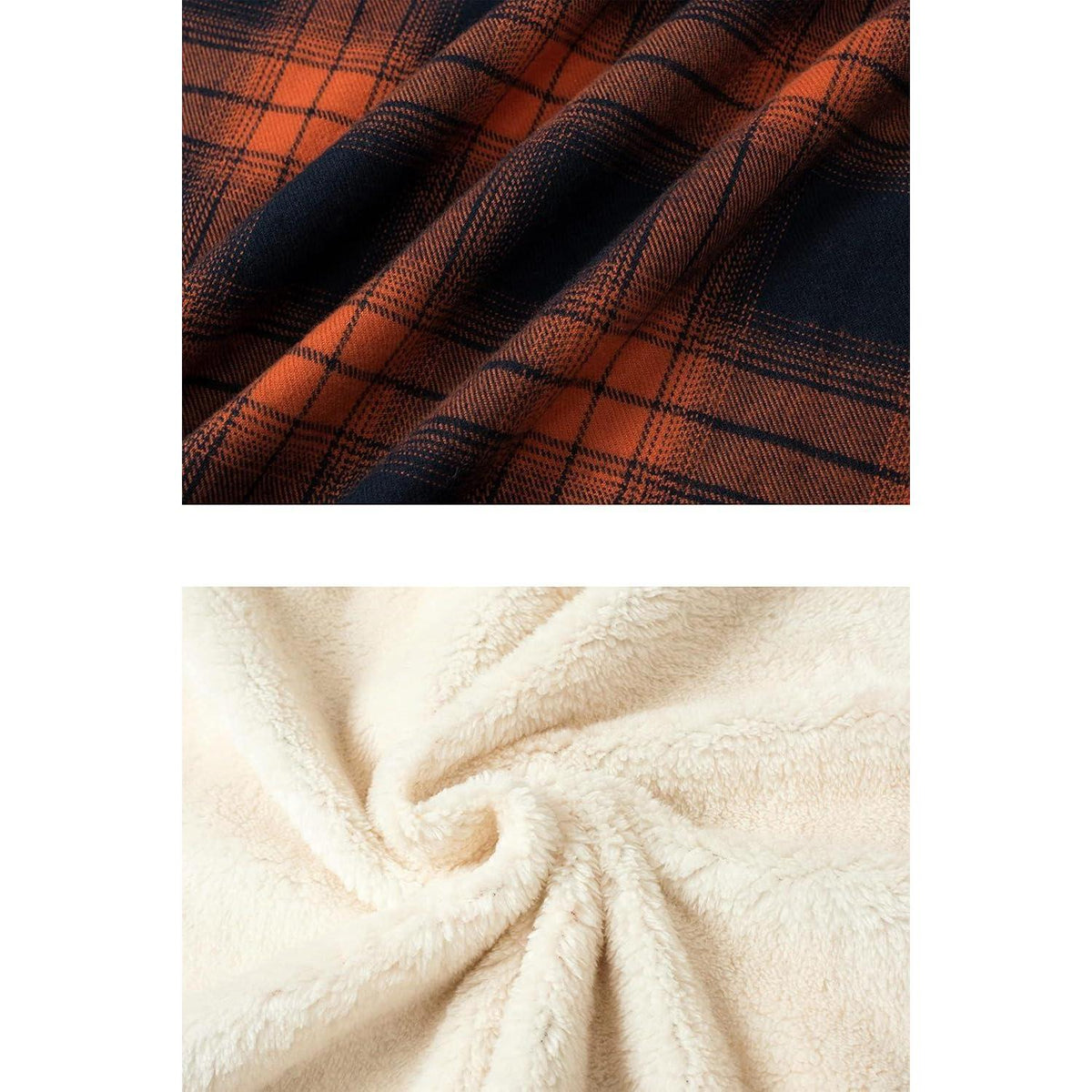 TACVASEN Herren Fleece Flanellhemd Winter Thermo Jacke Orange