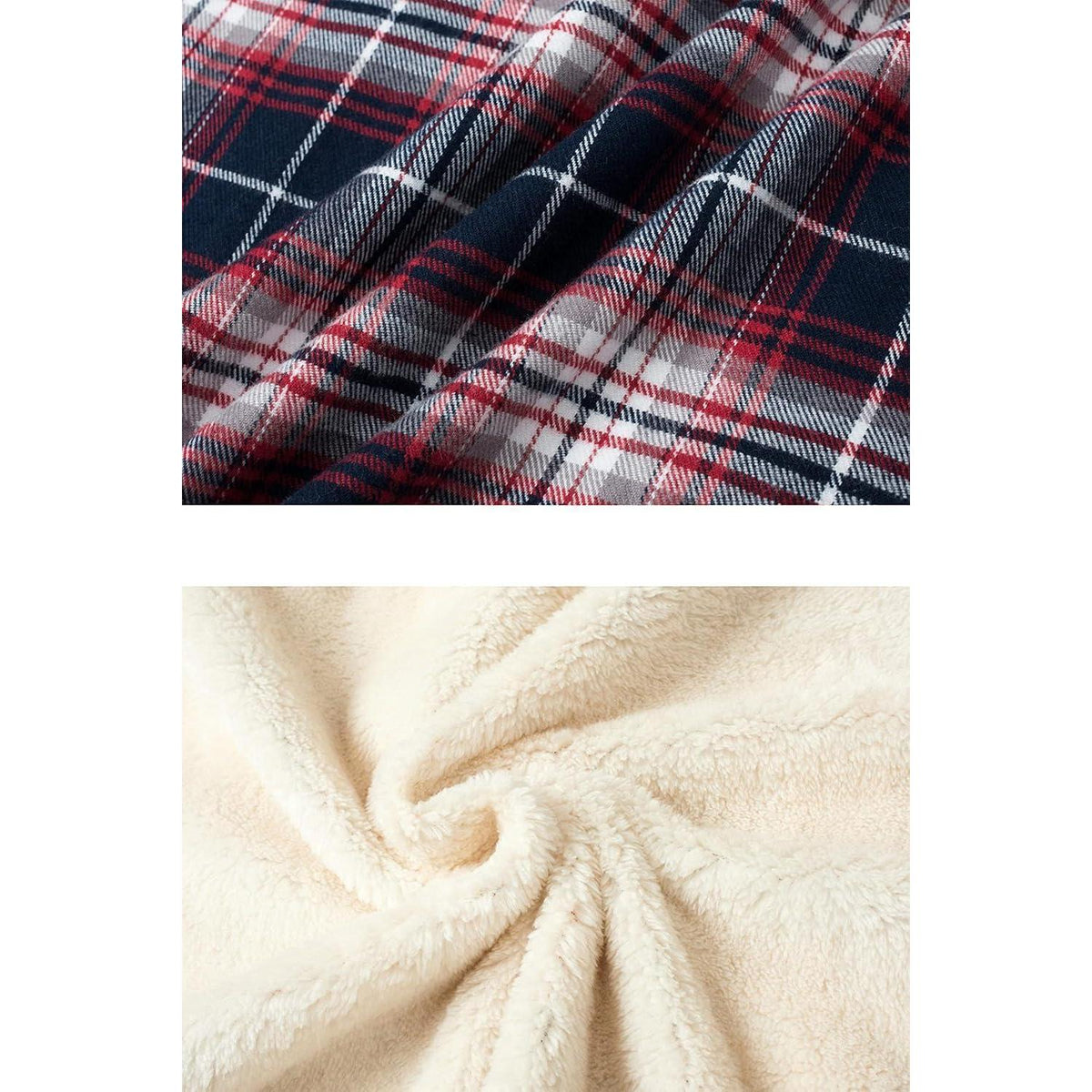 Herren Thermohemd mit Innenfleece, kariert, Rot Weiß XL