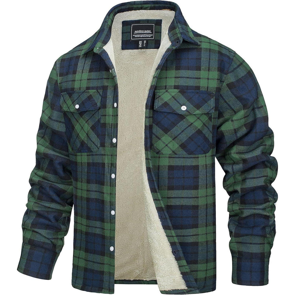 Herren Thermohemd mit Innenfleece – Warm & Bequem – Grün XL