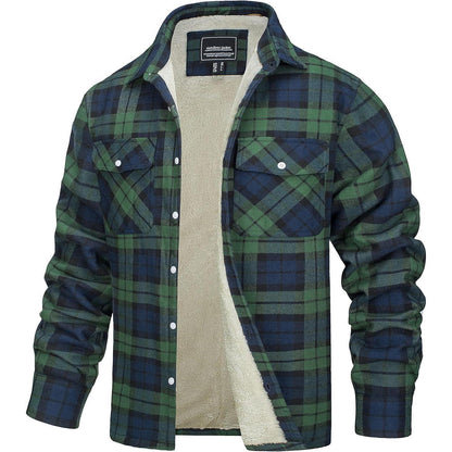 Herren Thermohemd mit Innenfleece – Warm & Bequem – Grün XL