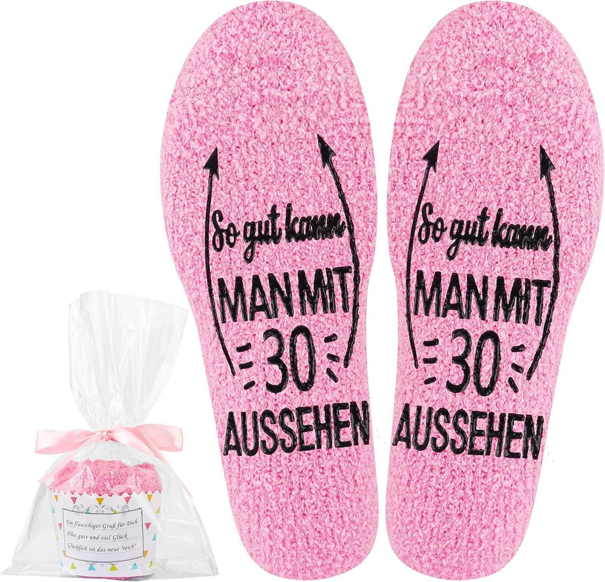 Geburtstag Socken Frauen 30 Rosa Einheitsgröße Cupcake Fleece