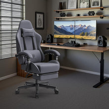 Gaming Stuhl Bürostuhl mit Fußstütze, Kopfstütze und