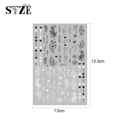 Blumen Nagelsticker 10 Blatt - Selbstklebend Nail Art Design