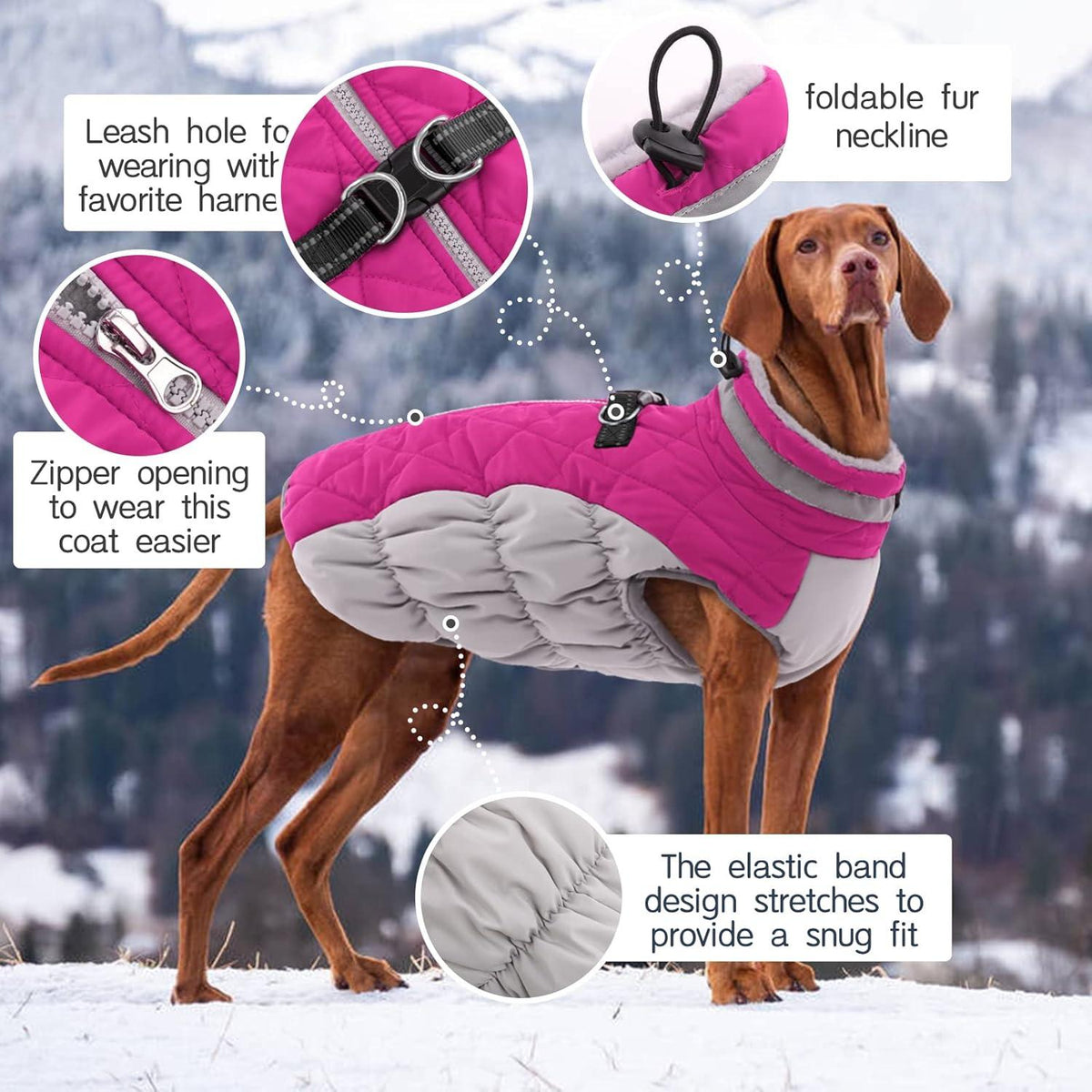 Kuoser Wasserdichter Hundemantel Warme Jacke Fleece Winterweste