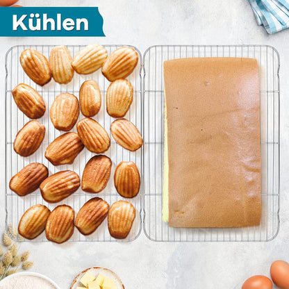 Onader 2 Stück Abkühlgitter Groß Edelstahl Backen Grillen Kühlen 41,5x29cm