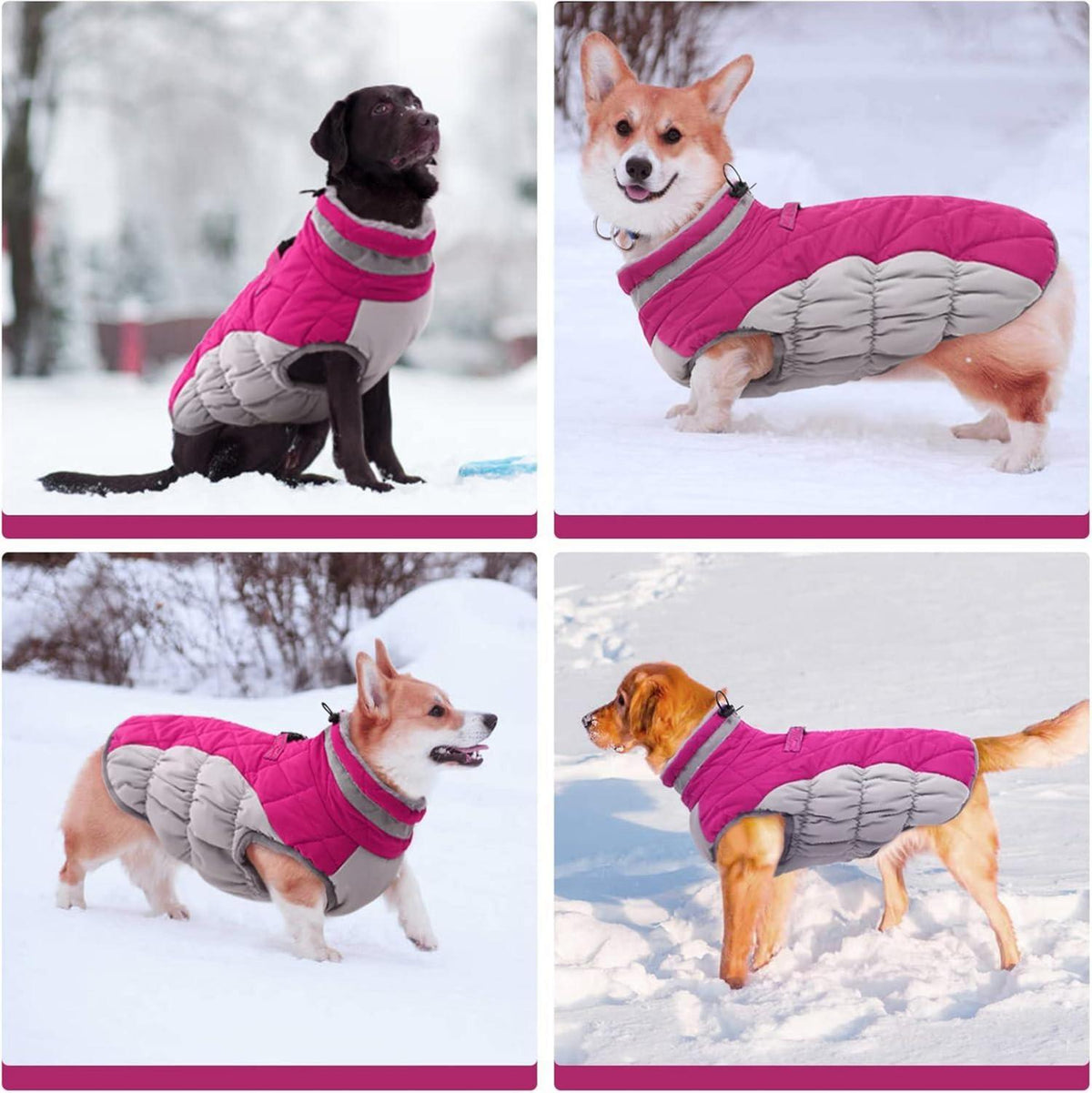 Wasserdichter Hundemantel Winterjacke für Hunde XL Rosa