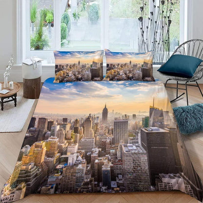 Skyline New York Bettwäsche-Set 155x220 | 3D Stadt-Landschaft