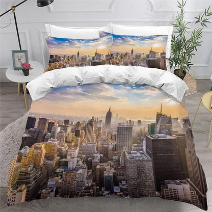 Skyline New York Bettwäsche-Set 155x220 | 3D Stadt-Landschaft