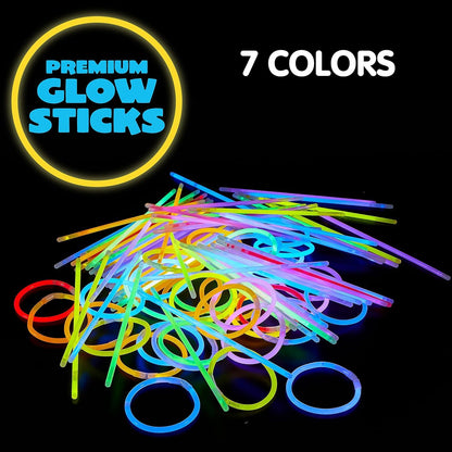 200pcs Leuchtstäbe Party Set Knicklichter 20.3 cm Neon Party Deko