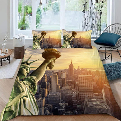 3D Skyline New York Bettwäsche Set 200x200 cm