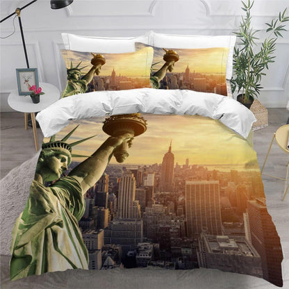 3D Skyline New York Bettwäsche Set 200x200 cm