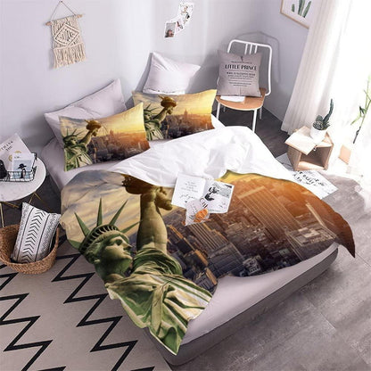 3D Skyline New York Bettwäsche Set 200x200 cm