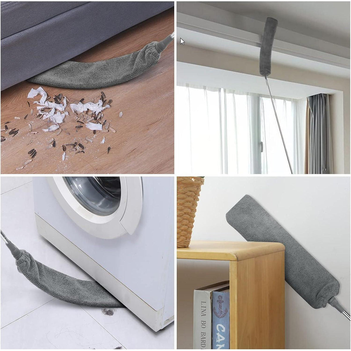 Ausziehbarer Staubwedel mit 3 Mikrofasertüchern