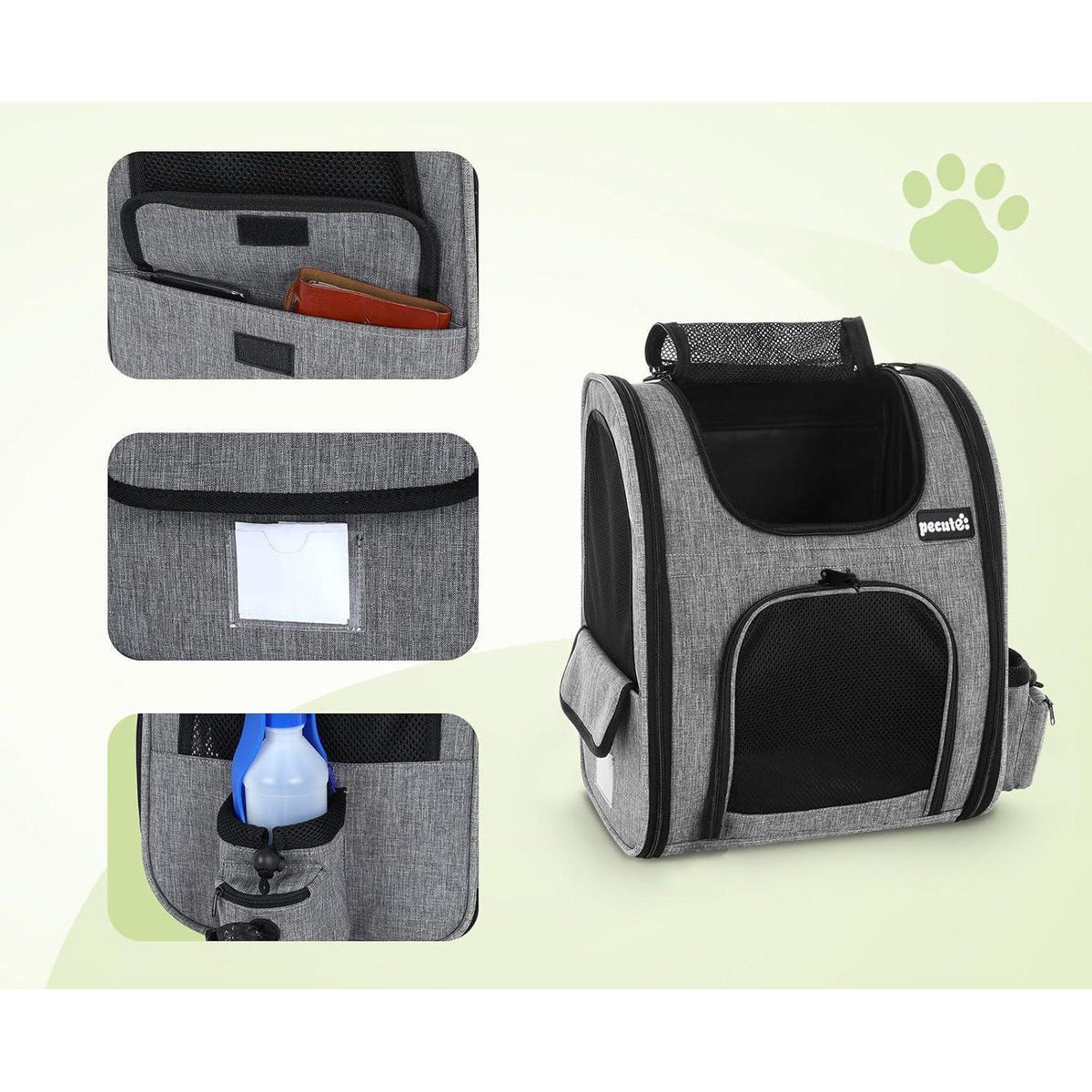 Haustier Rucksack XL atmungsaktiv mit Netzfenster für 6-10 kg