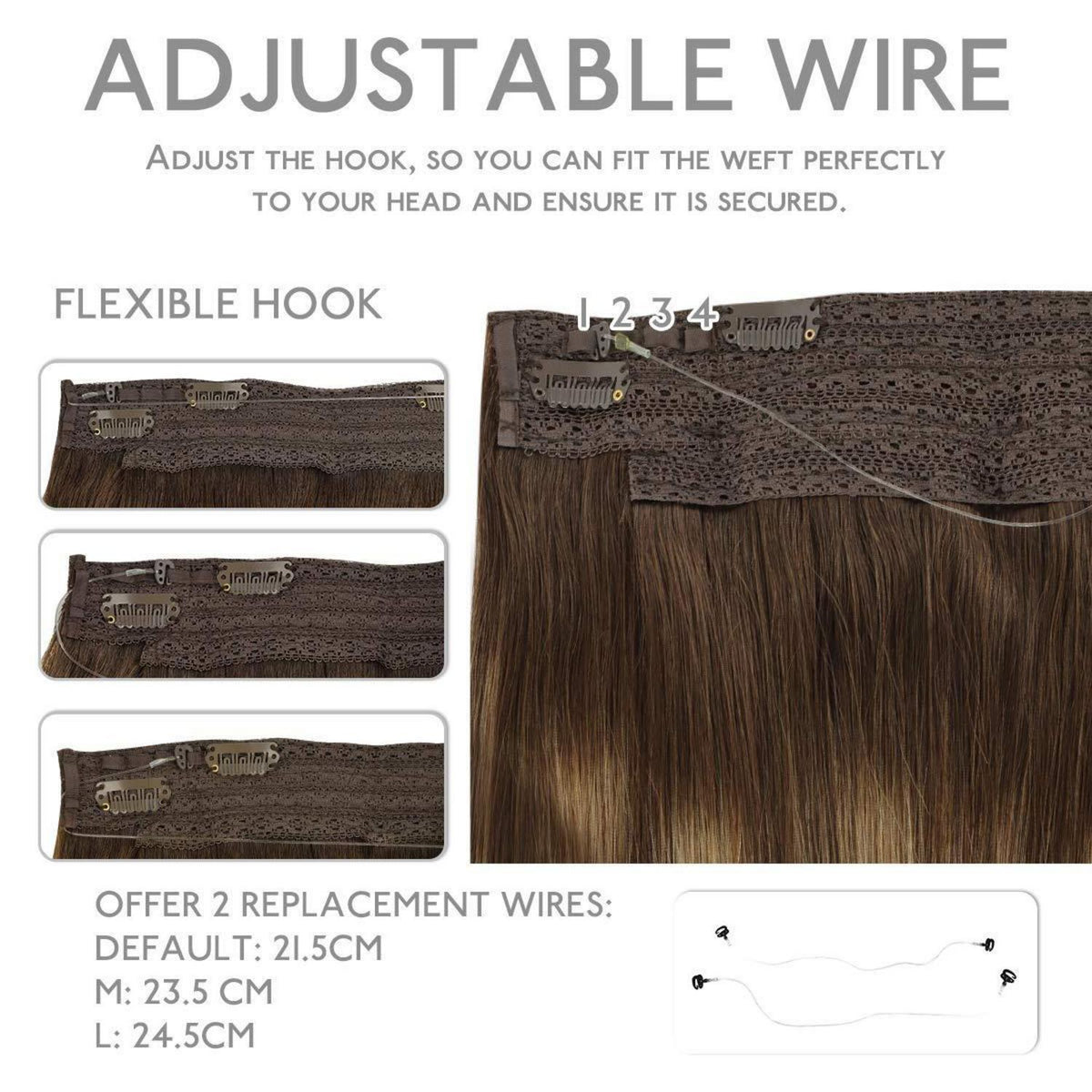 Echthaar Haarverlängerung Balayage Schoko-Karamell 40cm
