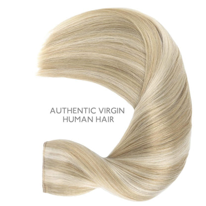 Echthaar Haarverlängerung Aschblond Highlights 45cm