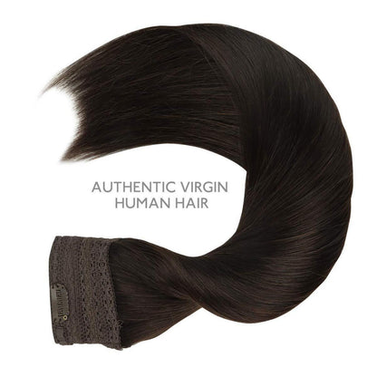 Echthaar Haarverlängerung Dunkelbraun 45cm Remy Draht Extension