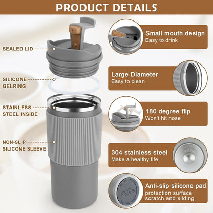 CS COSDDI Thermobecher 450ml auslaufsicher mit Deckel