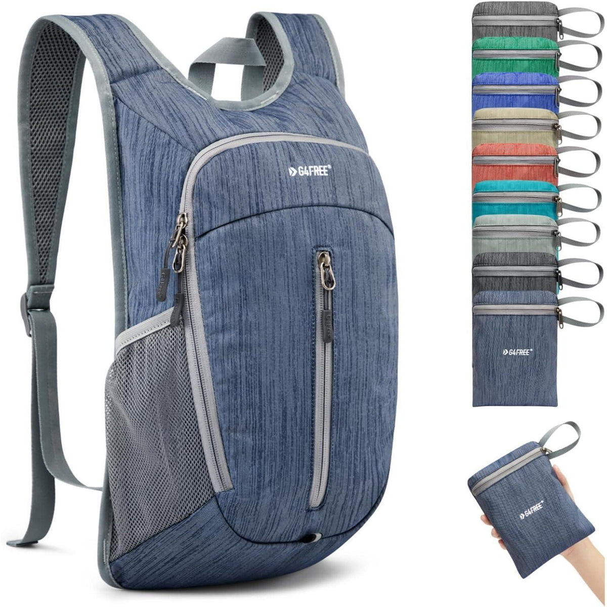 Leichter 10L Wanderrucksack faltbar, Dunkelblau