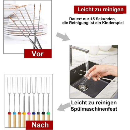 Teleskop Grillspieße Edelstahl 10er Set 81cm