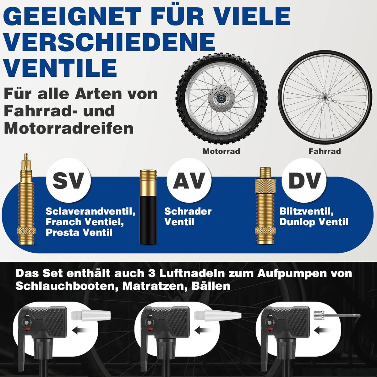 Fahrrad Luftpumpe Standpumpe mit Manometer - 160 PSI / 11