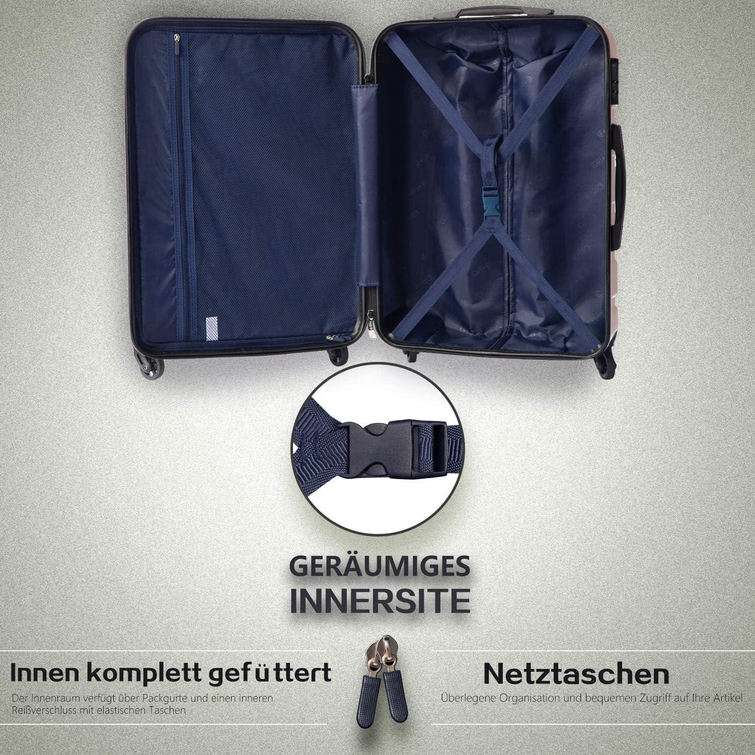 COOLIFE Hartschalen-Koffer Set mit TSA-Schloss und 4 Rollen