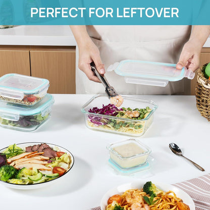 15er-Pack Meal Prep Glasboxen Set - Frischhaltedosen mit