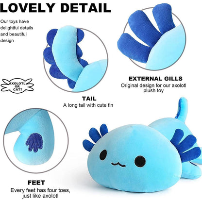 Axolotl Kuscheltier Plüschtier 33cm Blau - Kawaii Stofftier Geschenk