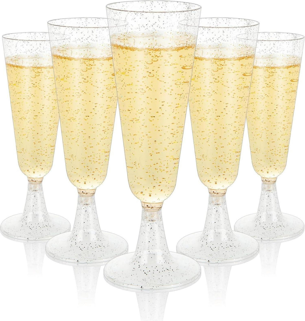 100er Set Plastik Sektgläser 160ml Mehrweg Transparent