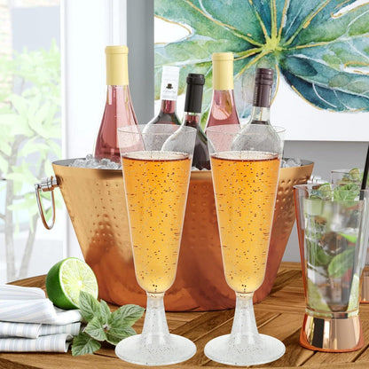 100er Set Sektgläser 160ml Plastik Mehrweg Transparent für