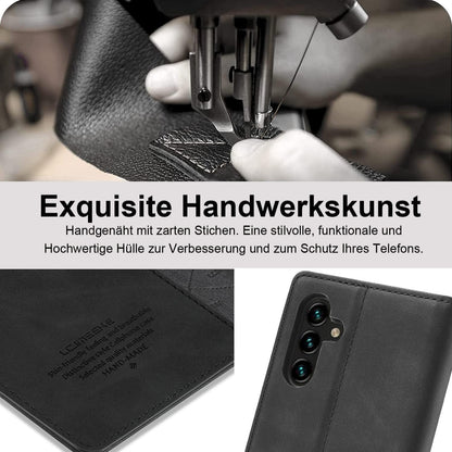 Samsung Galaxy A14 Hülle Leder mit Schutzfolie und