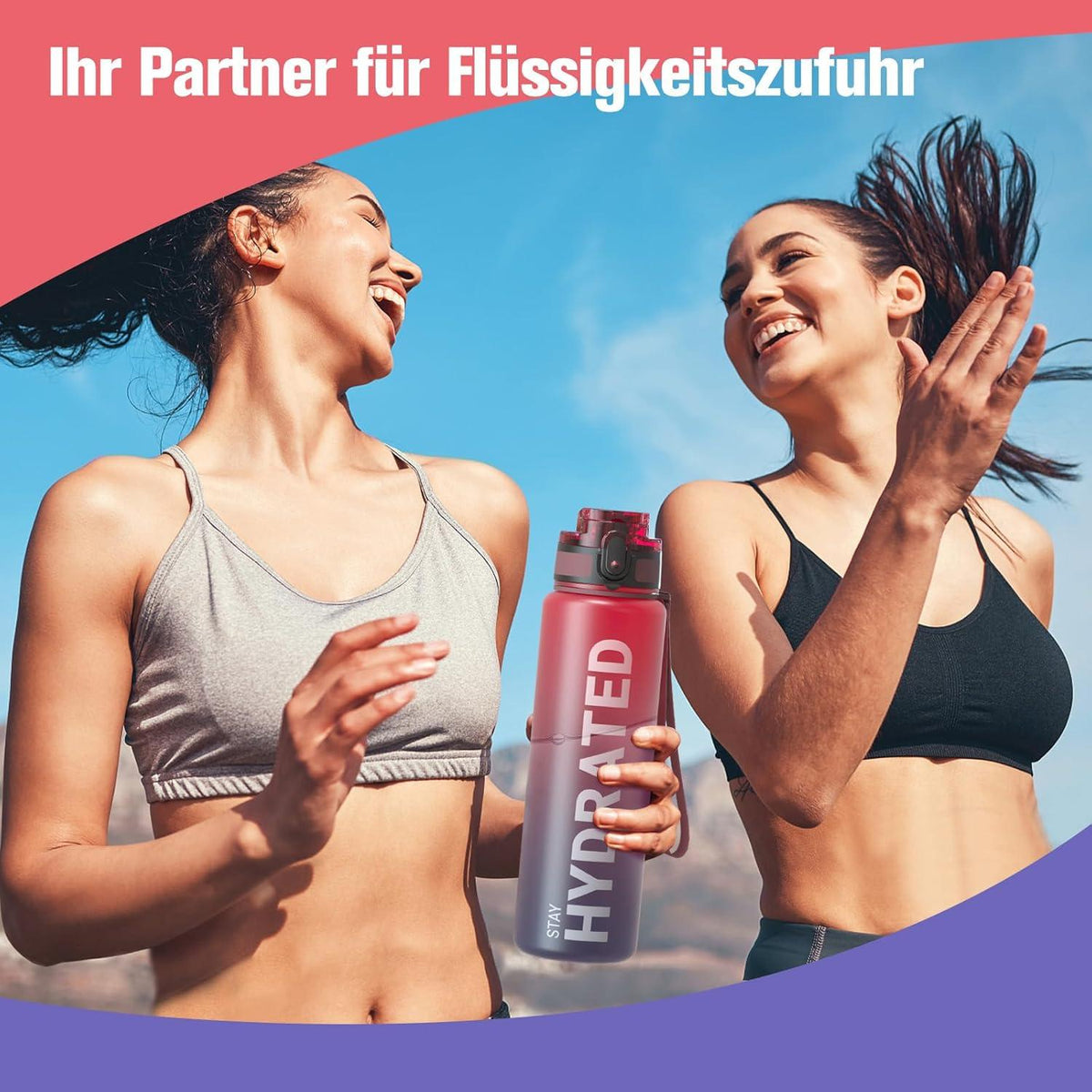 Sahara Sailor Trinkflasche BPA-frei Tritan 750ML Sport Wasserflasche Marineblau