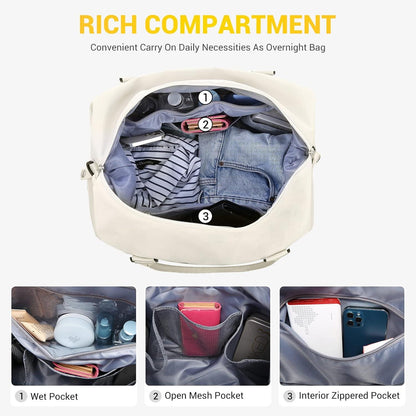 Wasserdichte Nylon Reisetasche Weekender Bag mit Trolley-Abdeckung