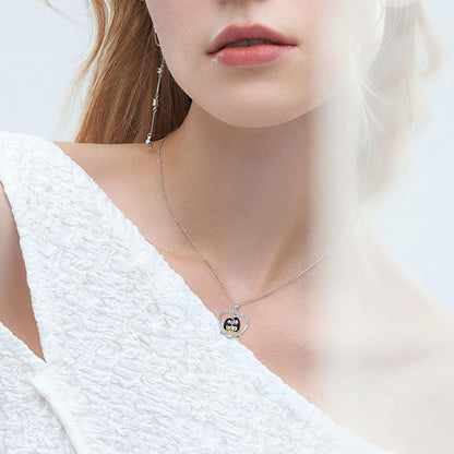 Halskette Sterling Silber Pinguin Herzform Geschenk für Frauen