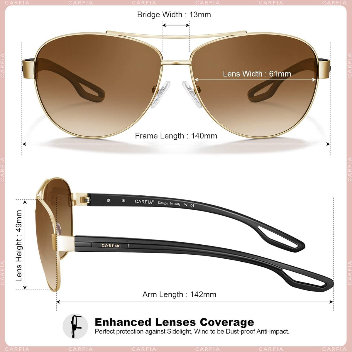 Polarisierte Sonnenbrille Damen Retro UV400 Schutz Sport Outdoor