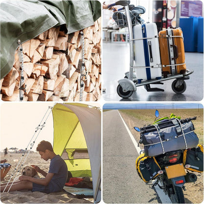 100cm Hochleistungs-Bungee-Seile mit Haken, 10er-Pack - Möbel Schutz