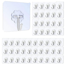50x Selbstklebende Haken Transparent – Wandhaken für Küche & Bad