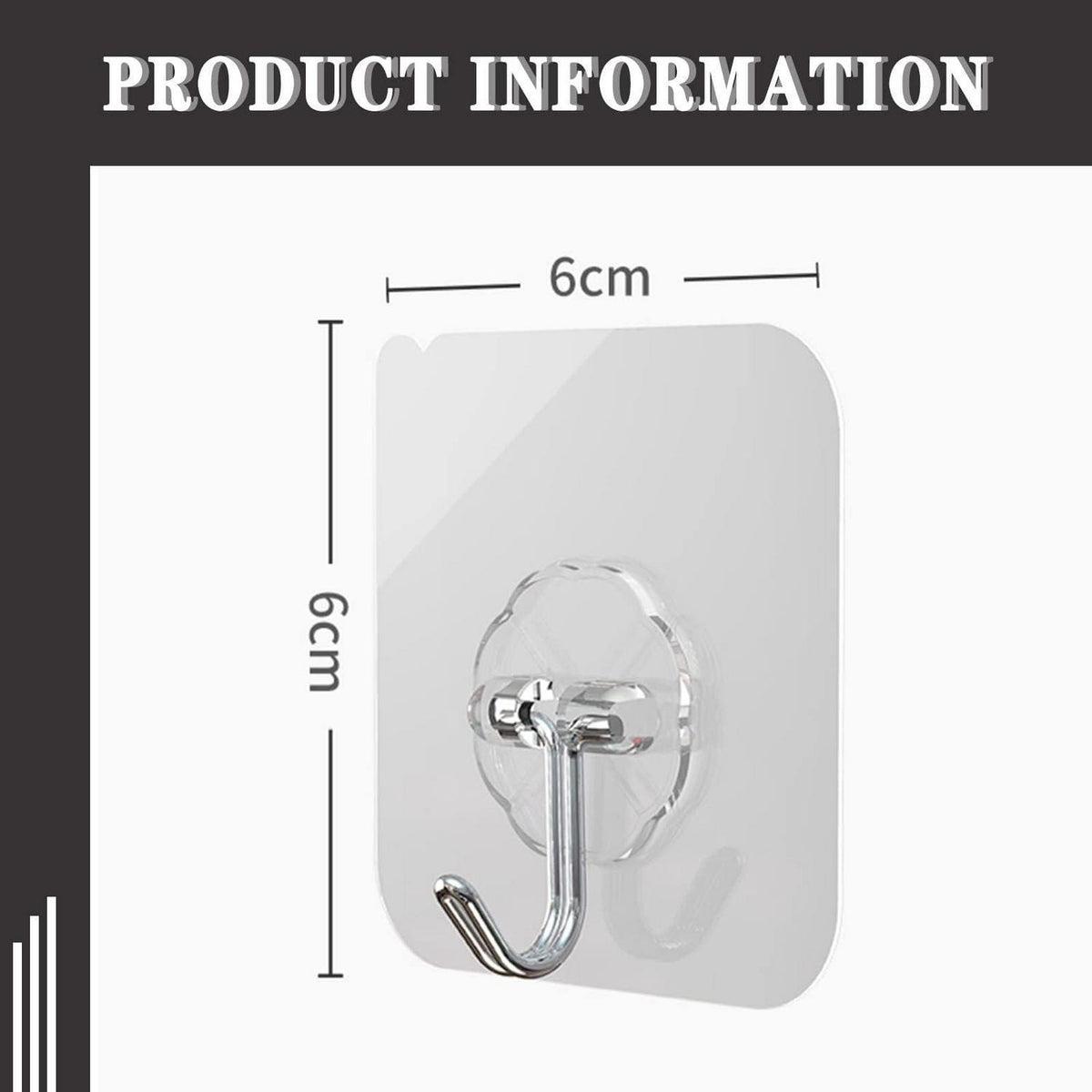 50x Selbstklebende Haken Transparent – Wandhaken für Küche & Bad