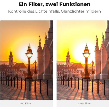 2-in-1 Black Mist & Variabler ND Filter 72mm