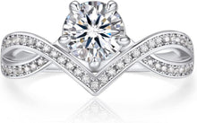 MomentWish Moissanite Verlobungsring Damen Silber 925 1 Karat