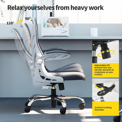 Ergonomischer Bürostuhl mit Klappbarer Rückenlehne und