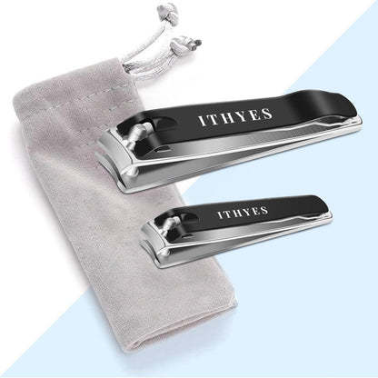 Ithyes Nagelknipser Set 2 Stück Edelstahl dicke Nägel Maniküre Fuß Herren