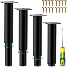 Höhenverstellbare Möbelfüße 20-37cm Metall Schwarz 4er Set