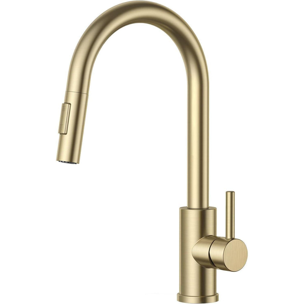 Küchenarmatur mit ausziehbarer Brause, gebürstetes Gold
