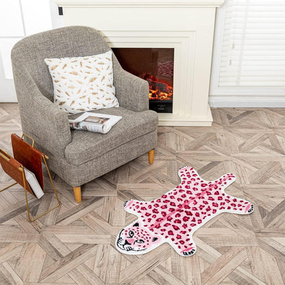 Rutschfeste Badematte Leoparden-Design Rosa - Weich & Kuschelig