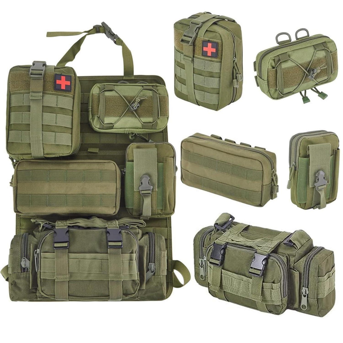 Taktischer Auto-Organizer Set für Rücksitz – 6tlg. Army Green