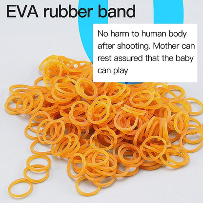 Mini Gummibandpistole Metall klappbar 6 Schuss Schlüsselanhänger 60 Gummiband
