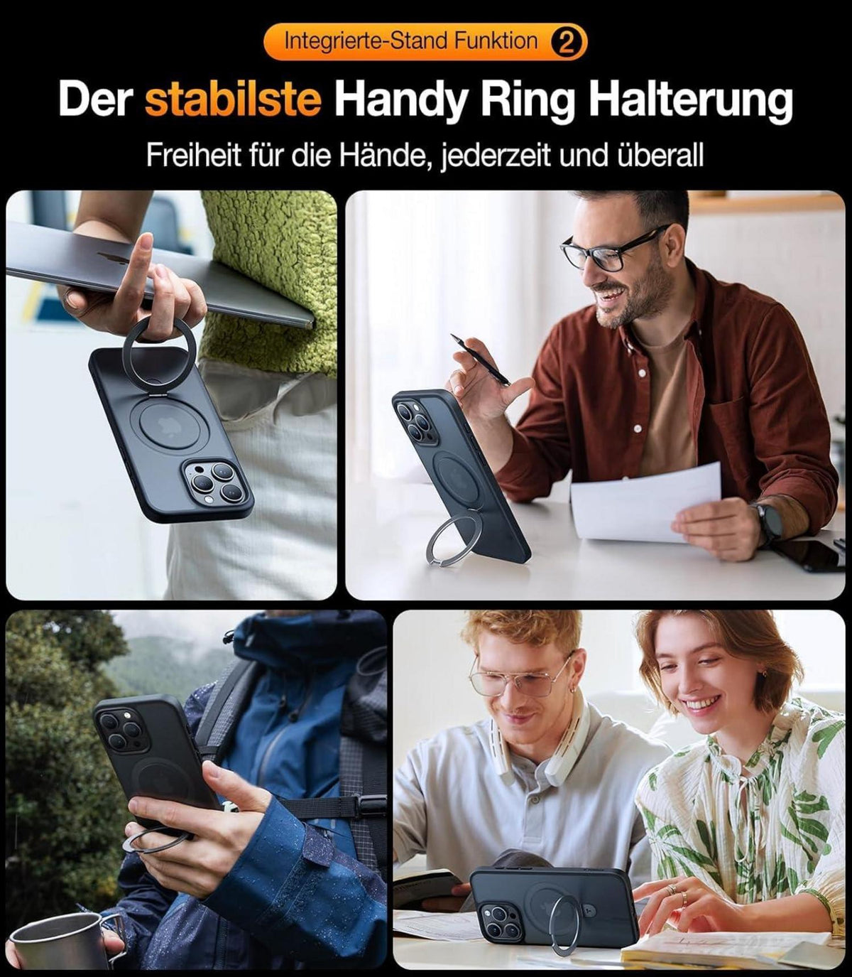 TORRAS Ostand iPhone 13 Pro Hülle MagSafe Militärischer Schutz Schwarz